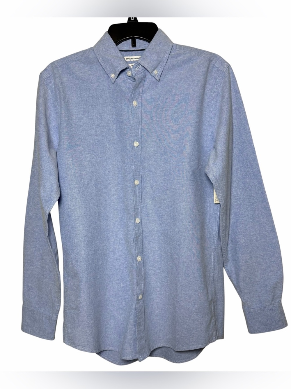 Amazon Essentials Men’s Small Blue Oxford Shirt Regular Fit Long Sleeve Cotton